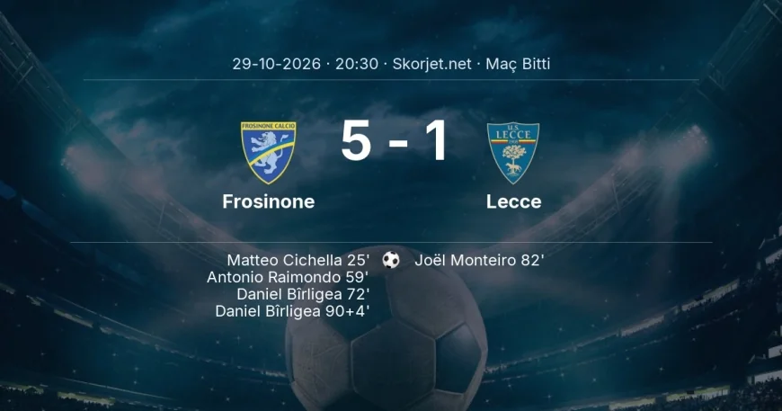 Serie A | Frosinone 5-1 Lecce sonucu