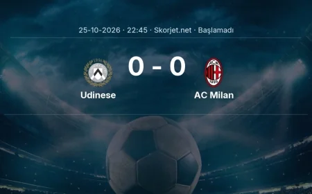 Serie A: Udinese - AC Milan maç bilgileri