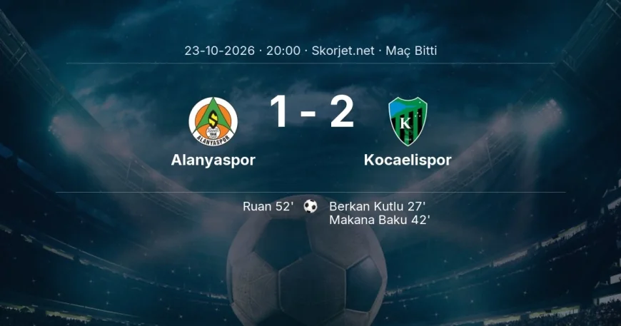 Alanyaspor 1-2 Kocaelispor - maç özeti | Süper Lig