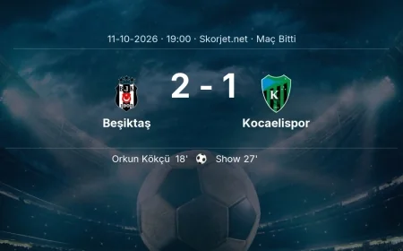 Süper Lig | Beşiktaş 2-1 Kocaelispor sonucu