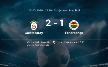 Maç sonucu: Galatasaray 2-1 Fenerbahçe | Süper Lig