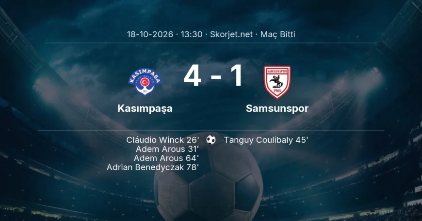 Süper Lig | Kasımpaşa 4-1 Samsunspor sonucu
