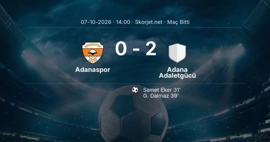 Maç sonucu: Adanaspor 0-2 Adana Adaletgücü | Türkiye Kupası