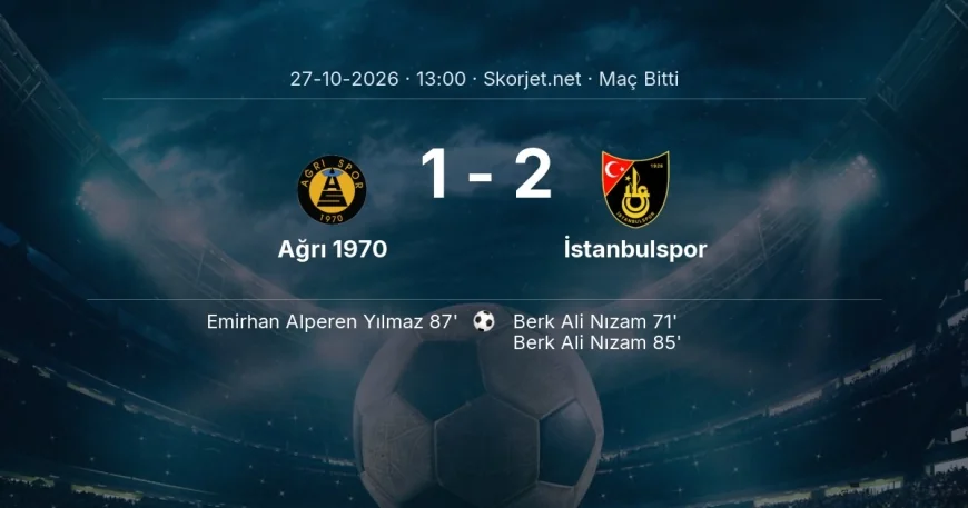Türkiye Kupası | Ağrı 1970 1-2 İstanbulspor sonucu