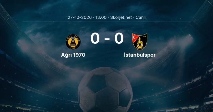 Türkiye Kupası: Ağrı 1970 - İstanbulspor maçı başladı