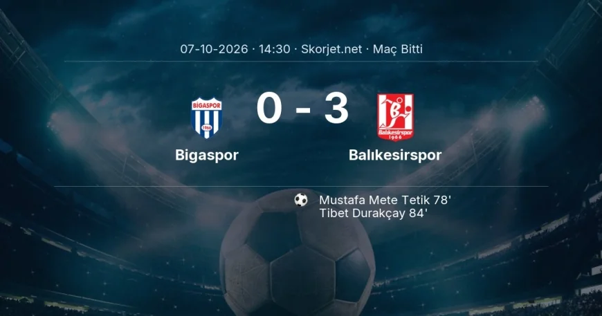 Maç sonucu: Bigaspor 0-3 Balıkesirspor | Türkiye Kupası