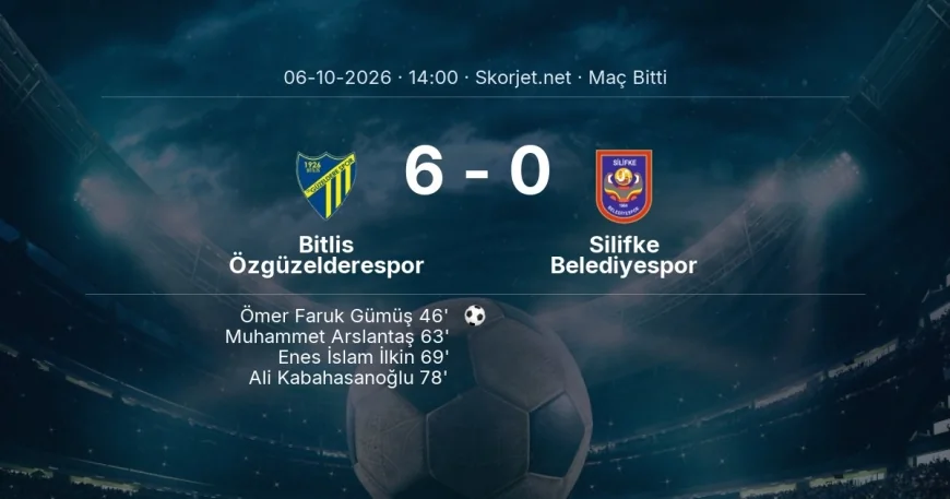 Türkiye Kupası | Bitlis Özgüzelderespor 6-0 Silifke Belediyespor sonucu
