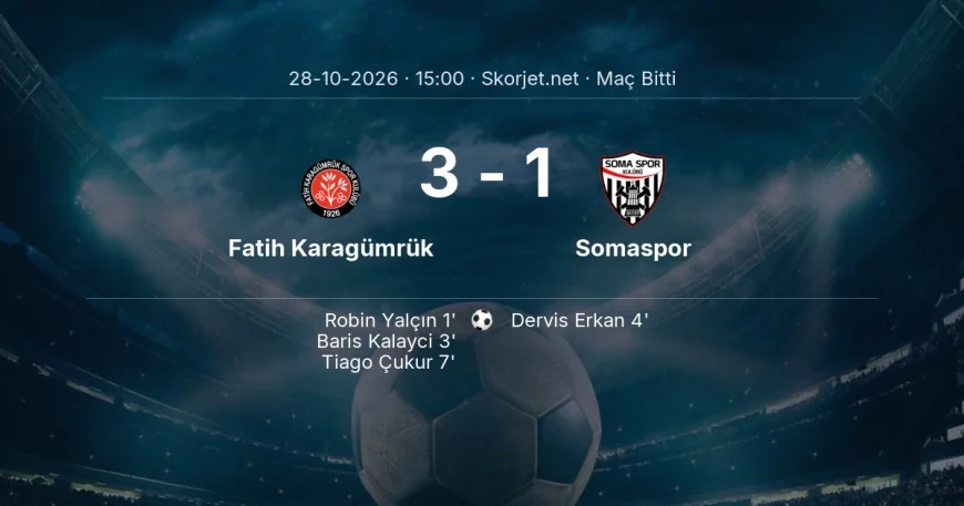 Maç sonucu: Fatih Karagümrük 3-1 Somaspor | Türkiye Kupası