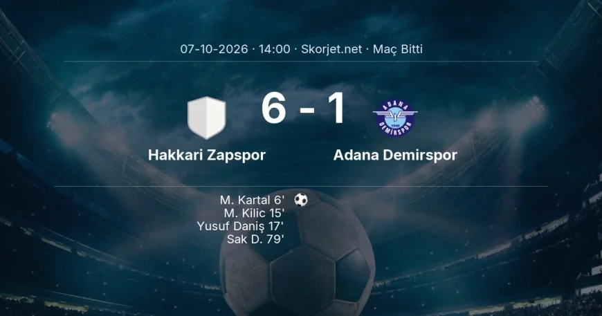Hakkari Zapspor 6-1 Adana Demirspor - maç özeti | Türkiye Kupası