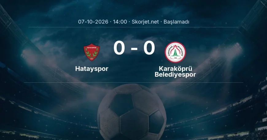 Türkiye Kupası: Hatayspor - Karaköprü Belediyespor maç bilgileri