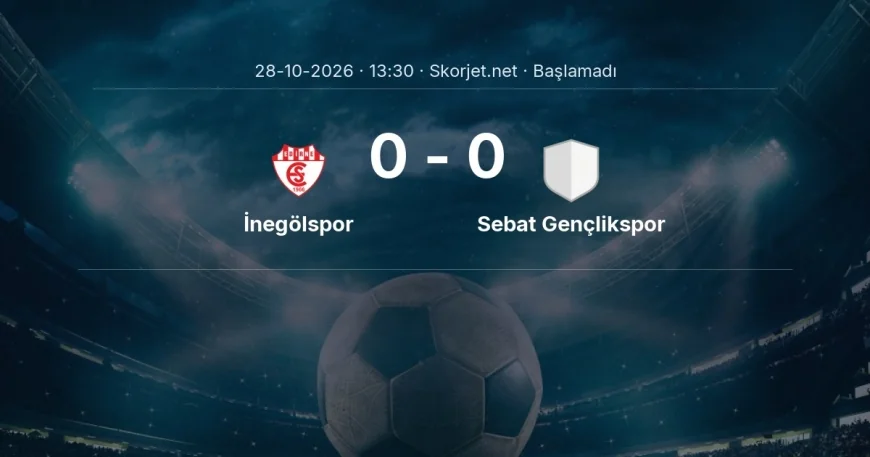 Türkiye Kupası: İnegölspor - Sebat Gençlikspor kadro ve maç öncesi