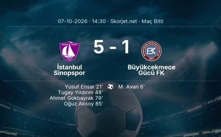 Türkiye Kupası | İstanbul Sinopspor 5-1 Büyükcekmece Gücü FK sonucu