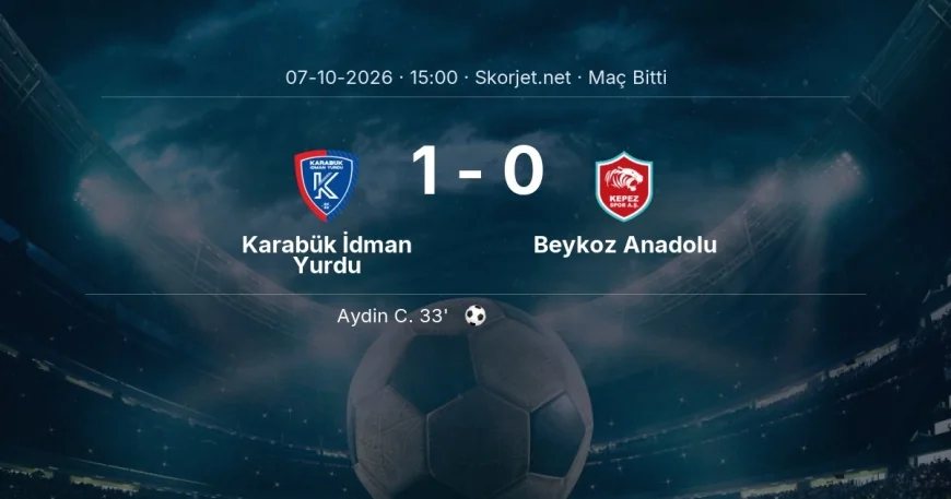 Maç sonucu: Karabük İdman Yurdu 1-0 Beykoz Anadolu | Türkiye Kupası