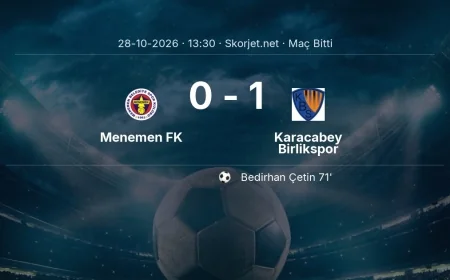 Maç sonucu: Menemen FK 0-1 Karacabey Birlikspor | Türkiye Kupası