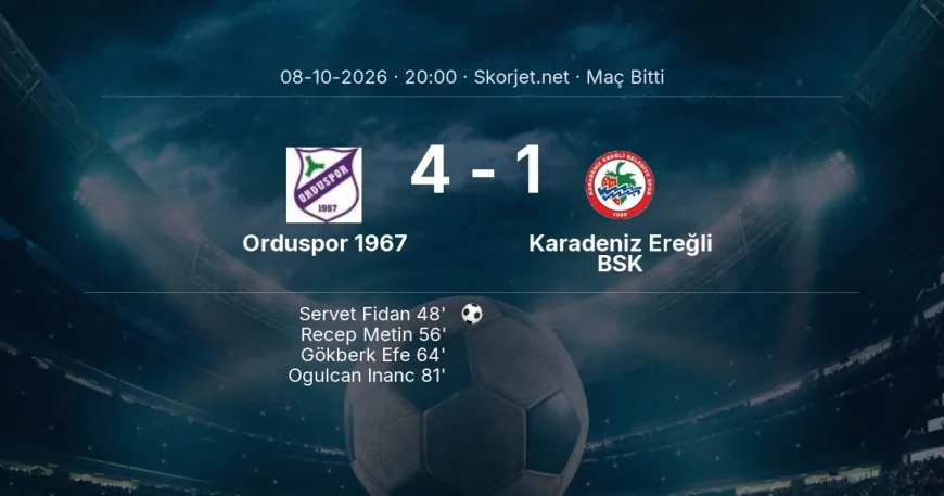 Orduspor 1967 4-1 Karadeniz Ereğli BSK - maç özeti | Türkiye Kupası