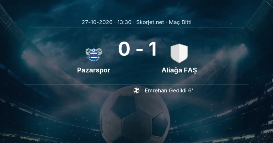 Maç sonucu: Pazarspor 0-1 Aliağa FAŞ | Türkiye Kupası