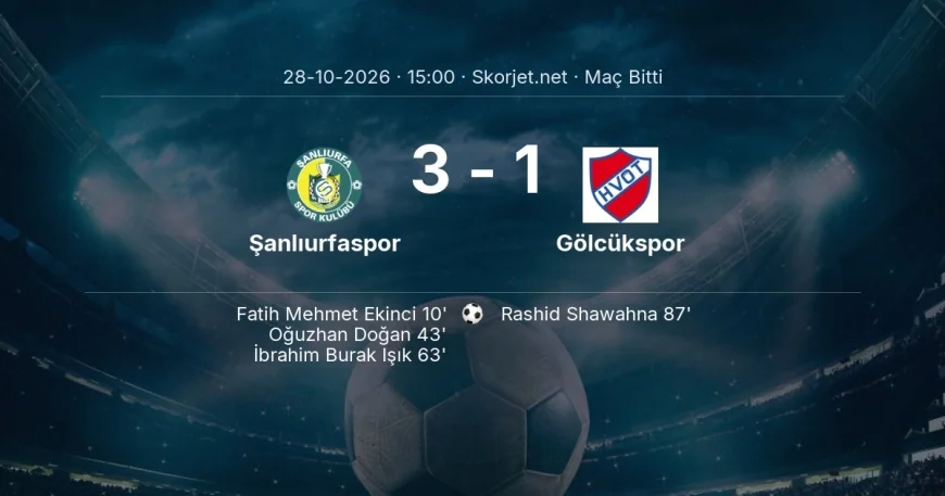Şanlıurfaspor 3-1 Gölcükspor - maç özeti | Türkiye Kupası