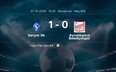 Maç sonucu: Sarıyer SK 1-0 Ayvalıkgücü Belediyespor | Türkiye Kupası