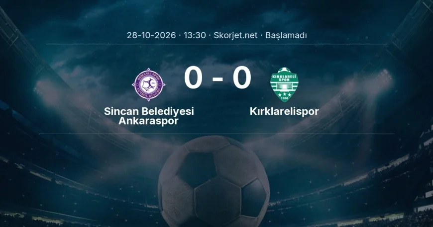Türkiye Kupası: Sincan Belediyesi Ankaraspor - Kırklarelispor kadro ve maç öncesi