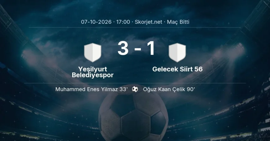 Maç sonucu: Yeşilyurt Belediyespor 3-1 Gelecek Siirt 56 | Türkiye Kupası
