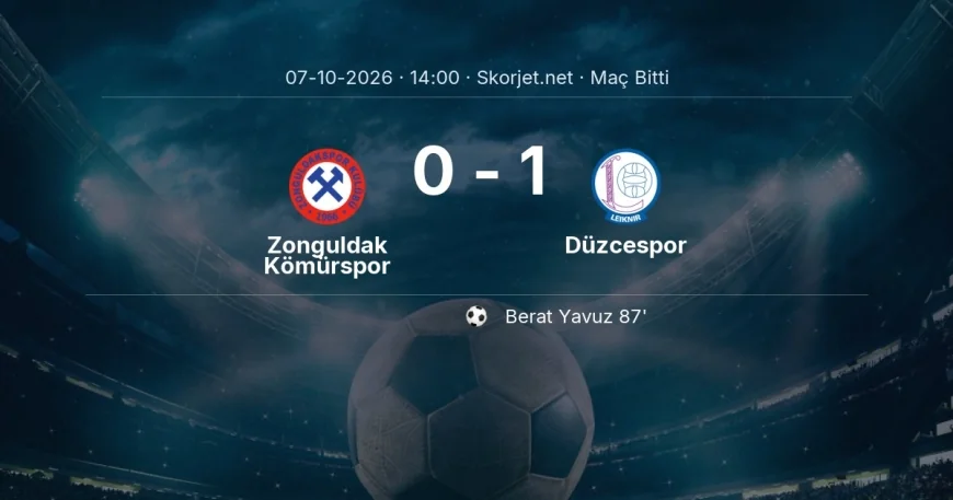 Türkiye Kupası | Zonguldak Kömürspor 0-1 Düzcespor sonucu