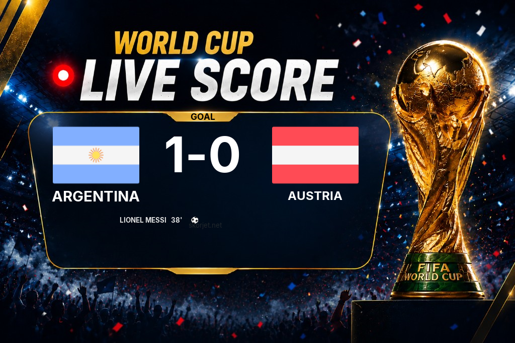 GOAL | Argentina 1-0 Austria — Lionel Messi   (38')