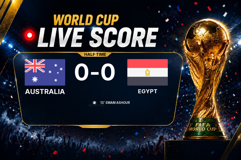 Australia - Egypt half-time score: 0-1