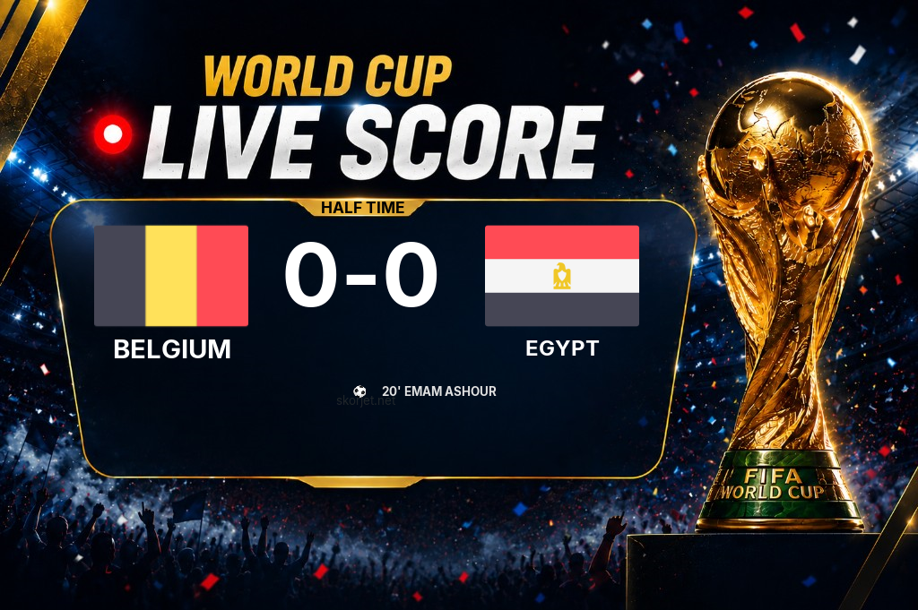 Belgium vs Egypt: first half ends 0-1