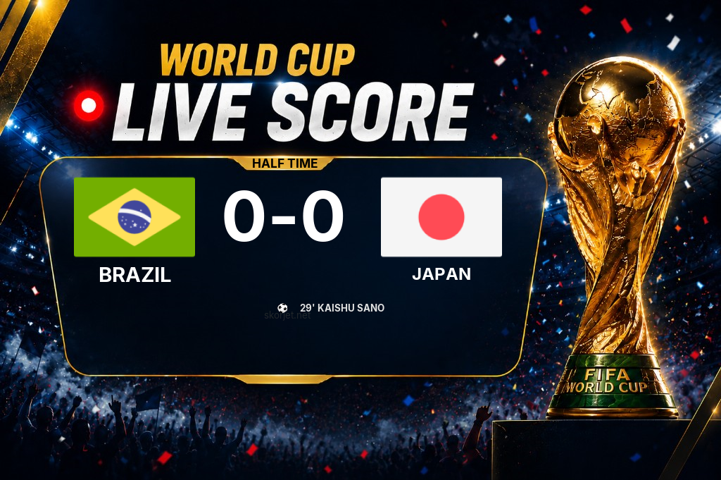 World Cup: Brazil 0-1 Japan at half-time