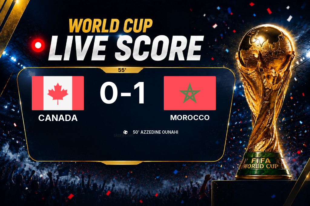 LIVE SCORE - World Cup: Canada 0 - 1 Morocco (Match in progress)