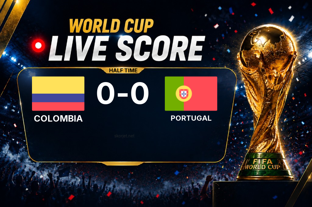 Colombia - Portugal half-time score: 0-0
