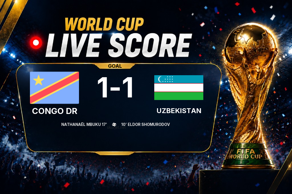 GOAL | Congo DR 1-1 Uzbekistan — Nathanaël Mbuku (17')