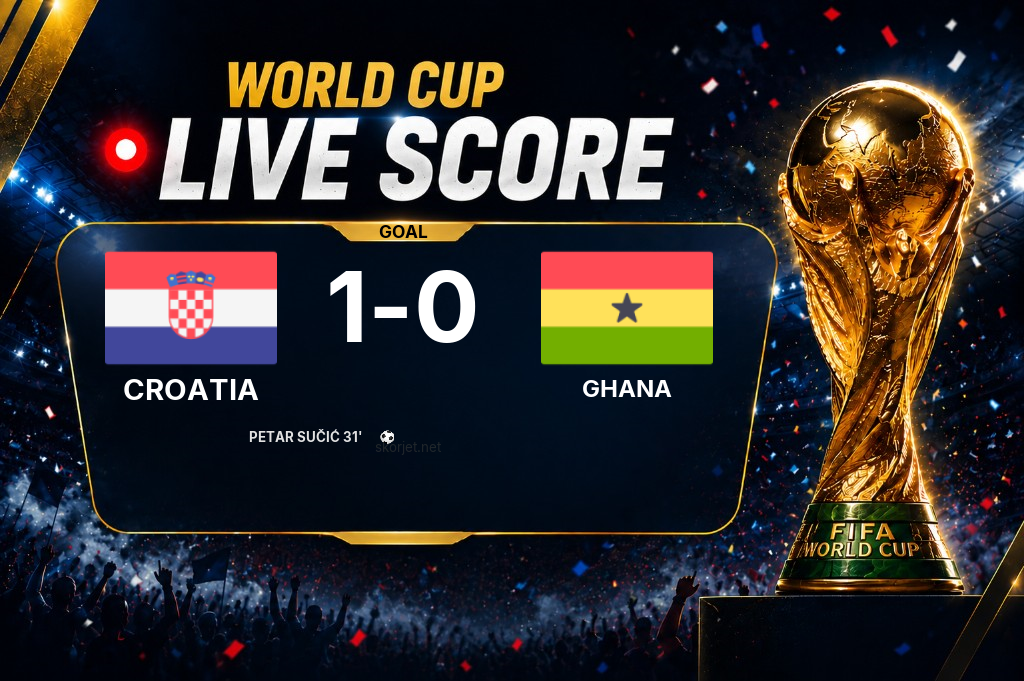 GOAL | Croatia 1-0 Ghana — Petar Sučić (31')
