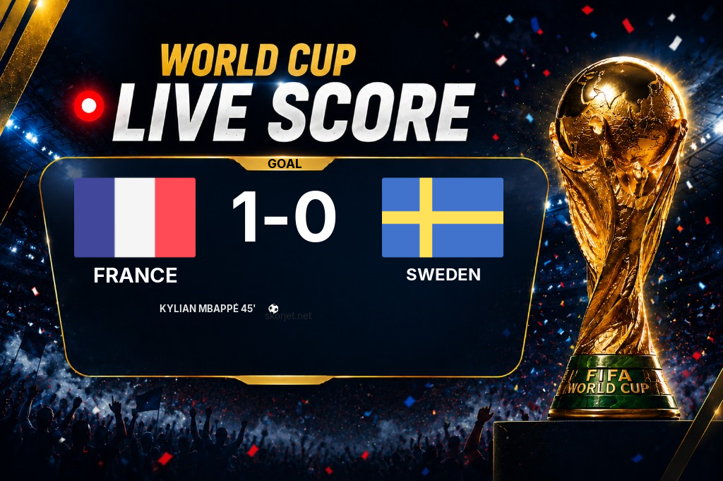 GOAL | France 1-0 Sweden - Kylian Mbappé (45')