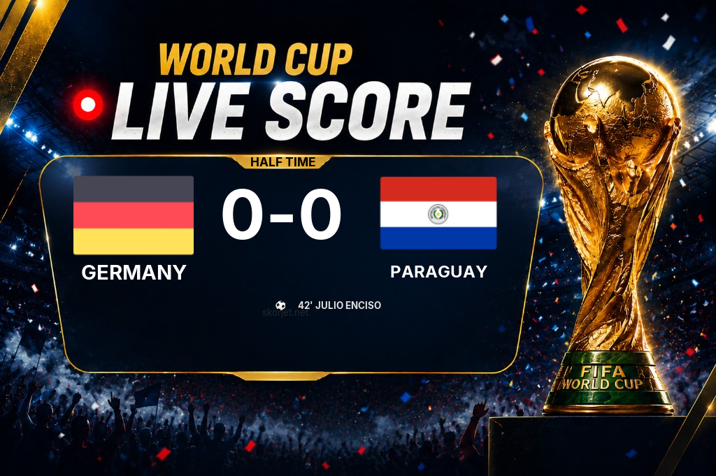 Germany - Paraguay half-time score: 0-1