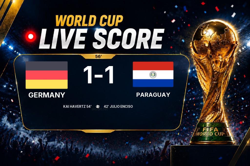 LIVE SCORE - World Cup: Germany 1 - 1 Paraguay (Match in progress)