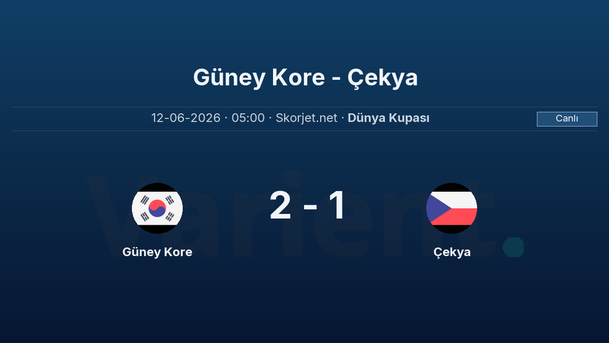 CANLI SKOR - Dünya Kupası: Güney Kore 2 - Çekya 1 (Maç devam ediyor)