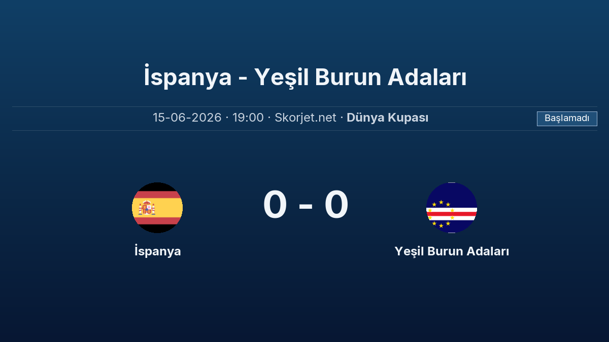 Dünya Kupası: İspanya – Yeşil Burun Adaları maçı öncesi son durum
