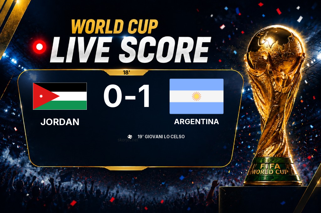 LIVE SCORE - World Cup: Jordan 0 - 1 Argentina (Match in progress)
