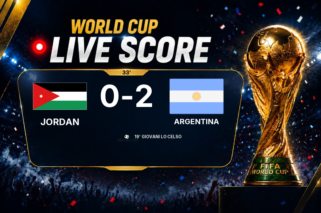 LIVE SCORE - World Cup: Jordan 0 - 2 Argentina (Match in progress)