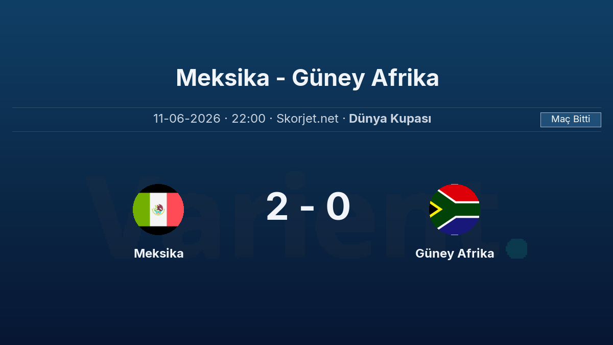 Dünya Kupası: Meksika 2 - Güney Afrika 0 / Maç özeti