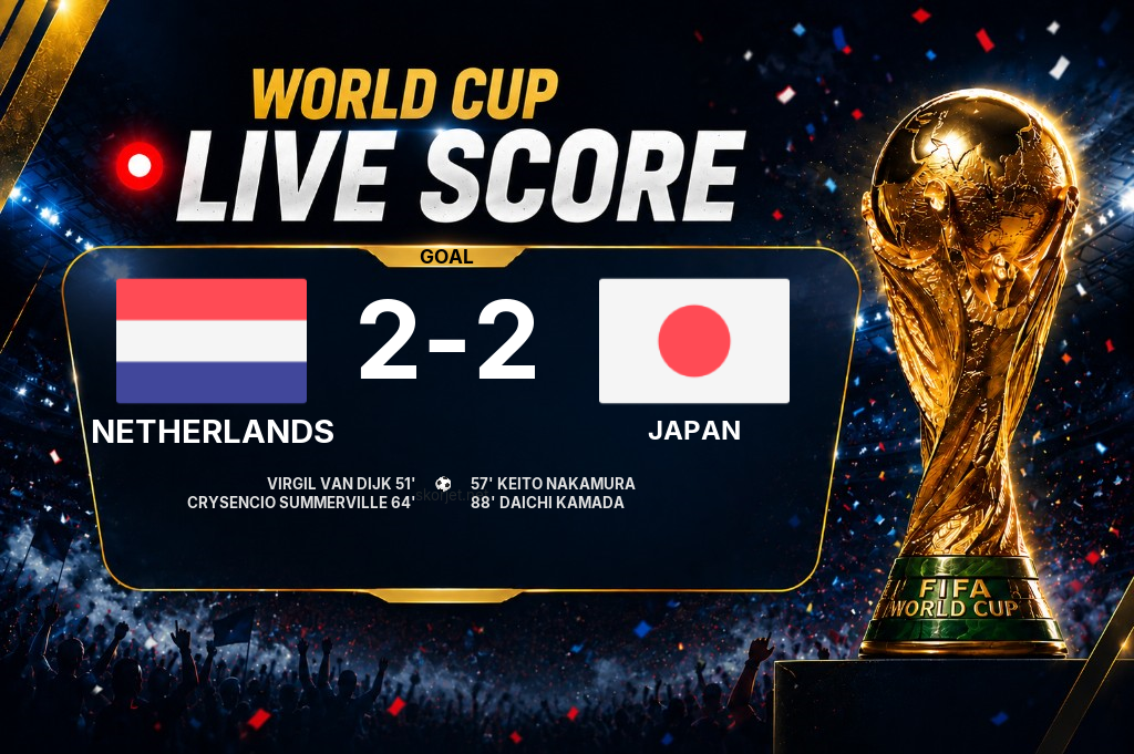 GOAL | Netherlands 2-2 Japan — Daichi Kamada (88')