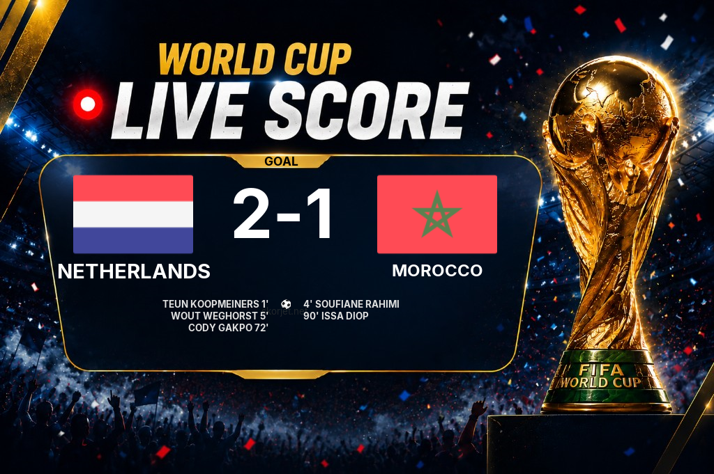 GOAL | Netherlands 2-1 Morocco - Wout Weghorst (5')