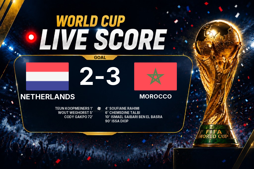 GOAL | Netherlands 2-3 Morocco - Ismael Saibari Ben El Basra (10')