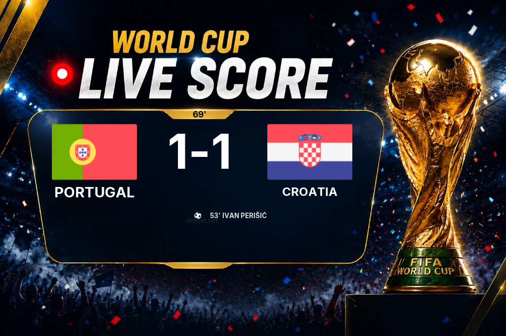 LIVE SCORE - World Cup: Portugal 1 - 1 Croatia (Match in progress)
