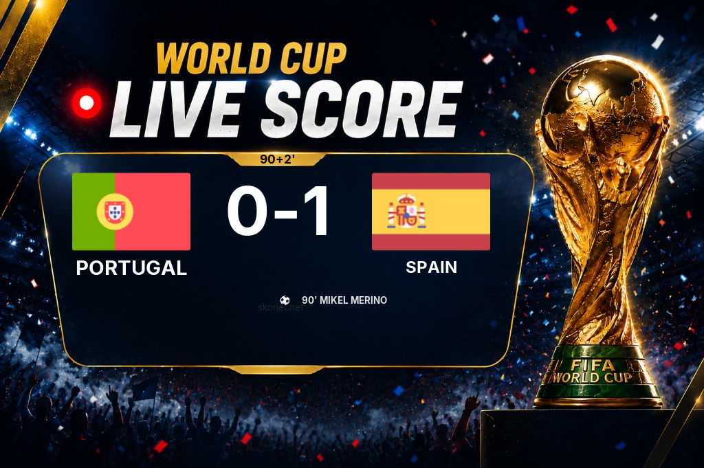 LIVE SCORE - World Cup: Portugal 0 - 1 Spain (Match in progress)