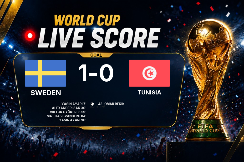 GOAL | Sweden 1-0 Tunisia — Yasin Ayari (7')