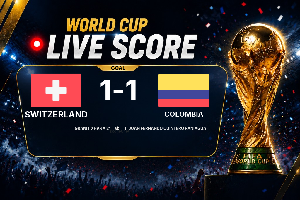 GOAL | Switzerland 1-1 Colombia - Granit Xhaka (2')