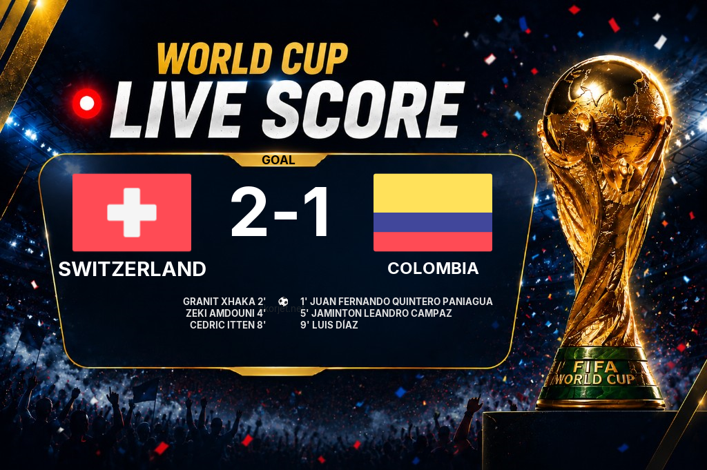 GOAL | Switzerland 2-1 Colombia - Zeki Amdouni (4')