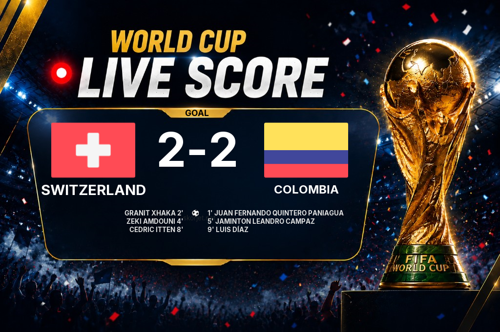 GOAL | Switzerland 2-2 Colombia - Jaminton Leandro Campaz (5')